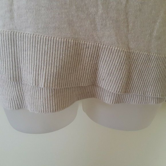 Vintage J Jill Tunic Sweater Size PXS Cotton Blend Tan Beige Tunic Layered Hem - Picture 6 of 8